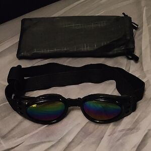 Black Doggles with Rainbow Lenses
